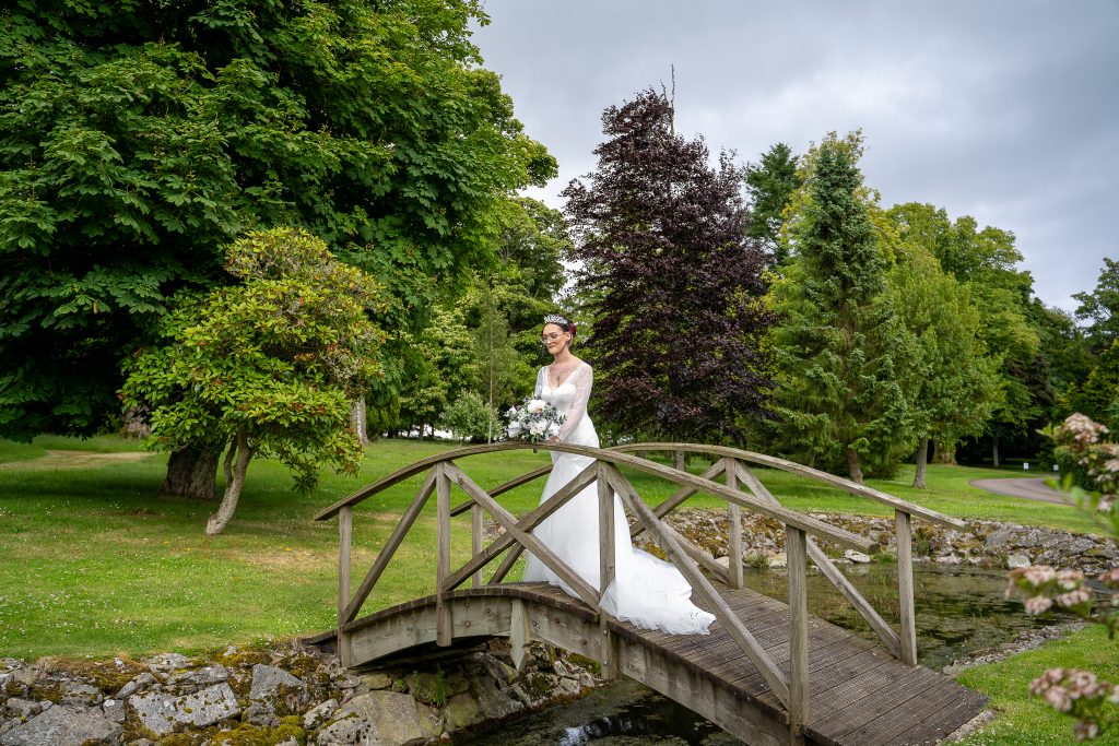 Bride on a bridge